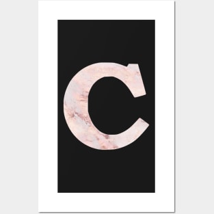 The Letter C Pink Marble Design Posters and Art